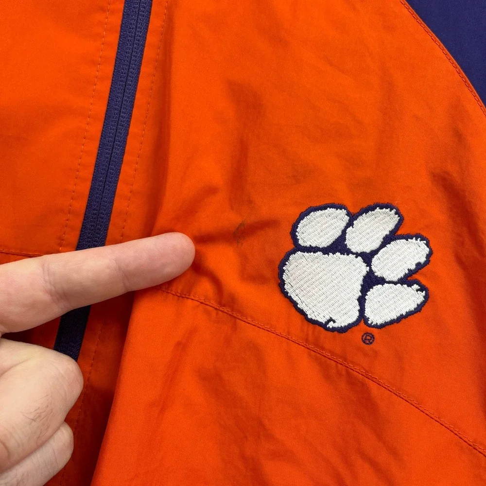 Clemson Tigers Nike Team Windbreaker Jacket Men M Orange Clima FIT Athletic Y2K